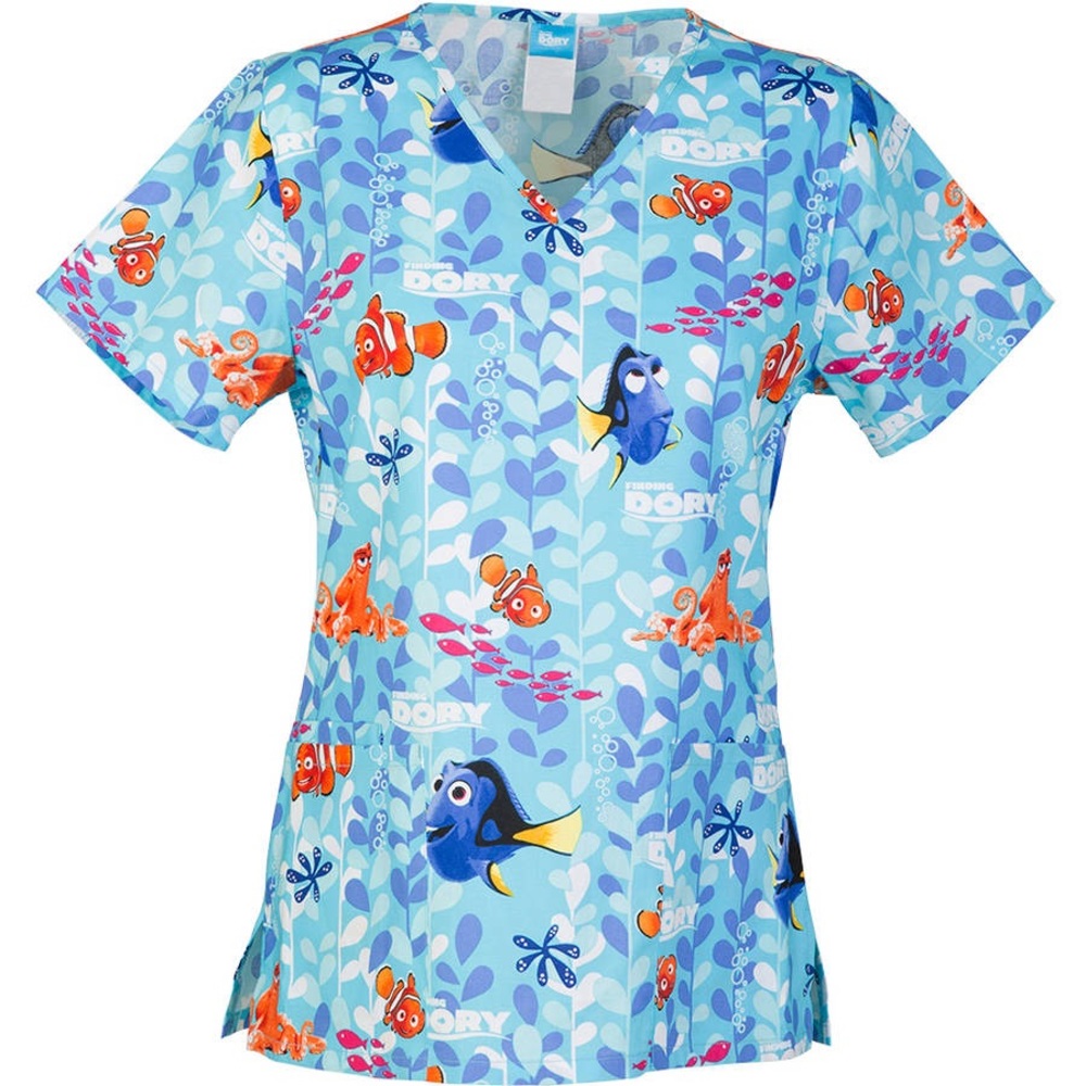 Finding Dory Scrub Top - Small - Blue